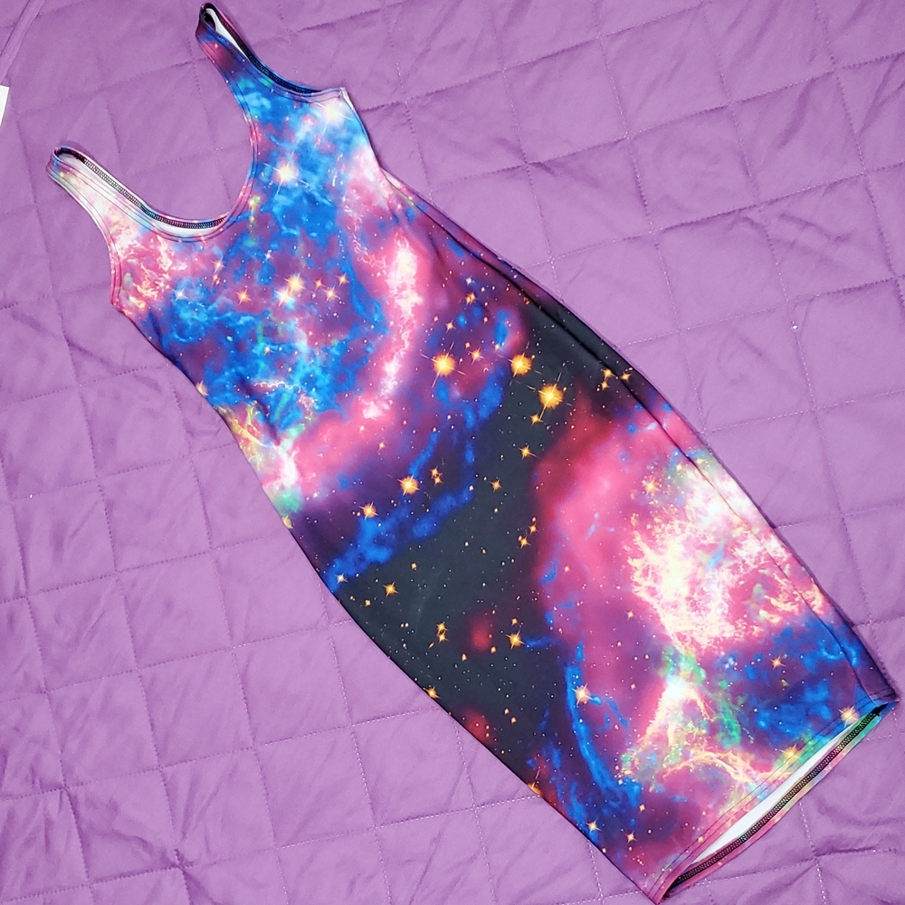 Blackmilk toasty galaxy dress size S